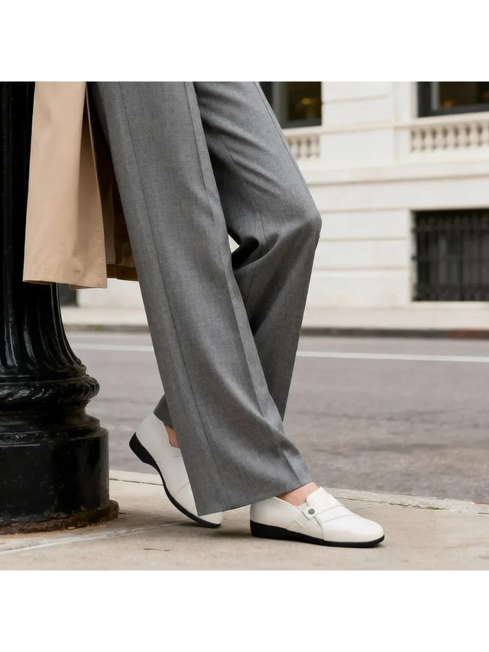 Dream Pairs Women's White Comfortable Arch Support Casual Dressy Loafers